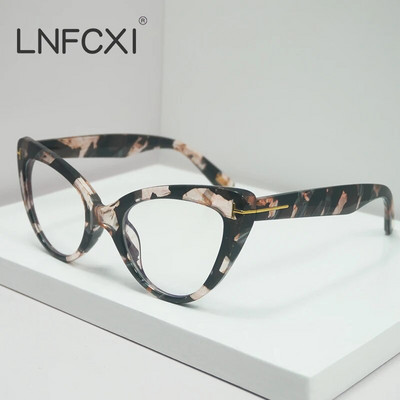 JNPCXI okviri pravih naočala za slike za žene Anti-Blue Ray Modne ženske naočale za kratkovidnost Cat Eye dioptrijske naočale za računalo