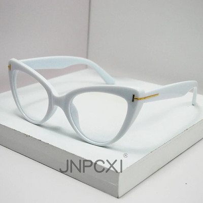 JNPCXI okviri pravih naočala za slike za žene Anti-Blue Ray Modne ženske naočale za kratkovidnost Cat Eye dioptrijske naočale za računalo