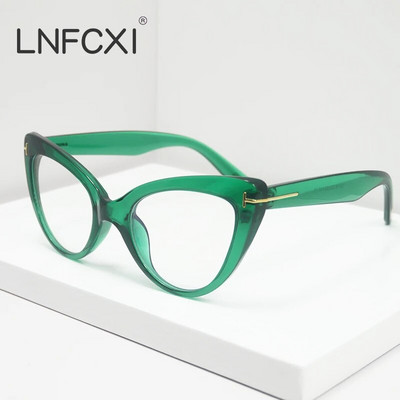 JNPCXI okviri pravih naočala za slike za žene Anti-Blue Ray Modne ženske naočale za kratkovidnost Cat Eye dioptrijske naočale za računalo