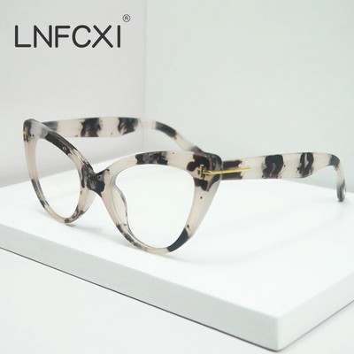 JNPCXI okviri pravih naočala za slike za žene Anti-Blue Ray Modne ženske naočale za kratkovidnost Cat Eye dioptrijske naočale za računalo