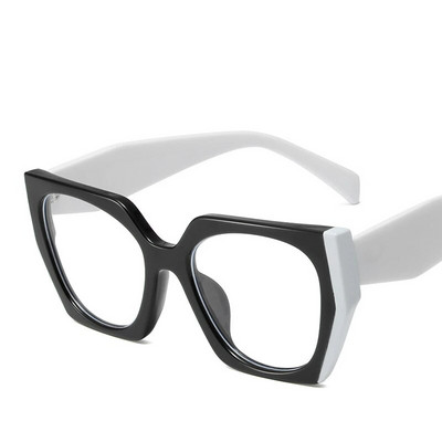 56790 Retro optički okvir za naočale u boji sa šavovima Ženske mačkaste oči velike veličine, ravno ogledalo Tr90 Modne antiplave računalne naočale