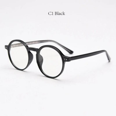 mimiyou Tr90+Acetate Apvalūs akinių rėmeliai Moteriški Anti Blue Light Optiniai akiniai Vyriški akinių rėmeliai UV400 Kompiuteriniai akiniai