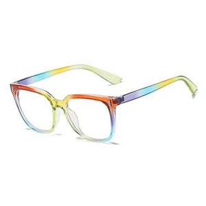 Moodsad naiste prillid raamiga, ruudukujulised, värvilised retseptiga 0 dioptriga prillid Naiste plastikust sinised prillid