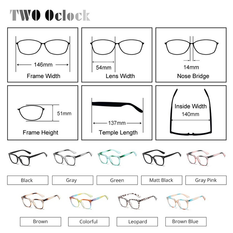 Moodsad naiste prillid raamiga, ruudukujulised, värvilised retseptiga 0 dioptriga prillid Naiste plastikust sinised prillid