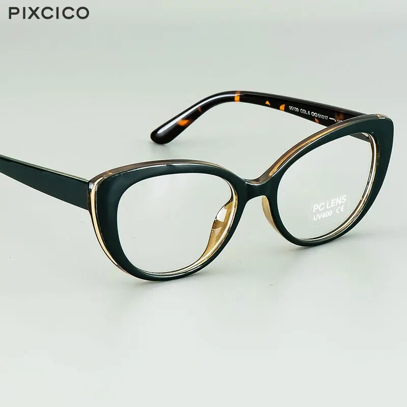 Pixcico 45677 kaķu acu brilles, sieviešu optiskās modes datora brilles