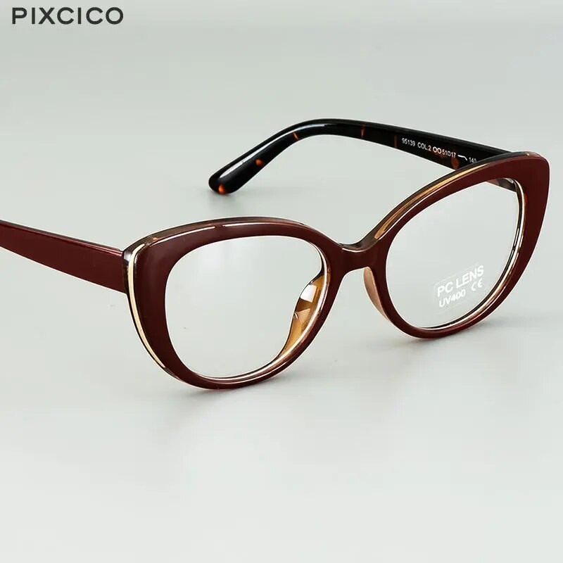 Pixcico 45677 kaķu acu brilles, sieviešu optiskās modes datora brilles