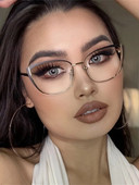 Ochelari de ochi din metal cu ramă de ochi de pisică de epocă, ochelari optici pentru computer, ochelari de modă pentru femei