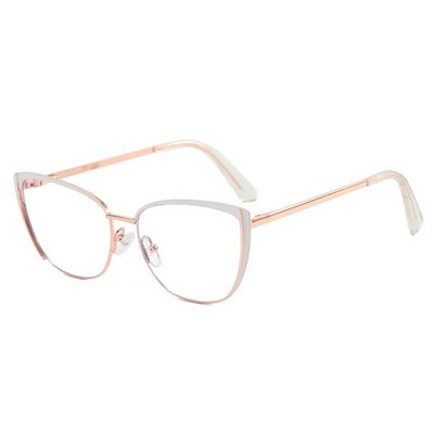 Ochelari de ochi din metal cu ramă de ochi de pisică de epocă, ochelari optici pentru computer, ochelari de modă pentru femei