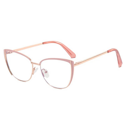 Ochelari de ochi din metal cu ramă de ochi de pisică de epocă, ochelari optici pentru computer, ochelari de modă pentru femei