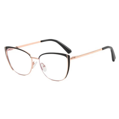Ochelari de ochi din metal cu ramă de ochi de pisică de epocă, ochelari optici pentru computer, ochelari de modă pentru femei
