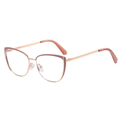 Ochelari de ochi din metal cu ramă de ochi de pisică de epocă, ochelari optici pentru computer, ochelari de modă pentru femei