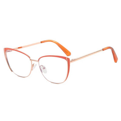 Ochelari de ochi din metal cu ramă de ochi de pisică de epocă, ochelari optici pentru computer, ochelari de modă pentru femei