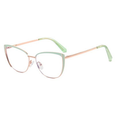 Ochelari de ochi din metal cu ramă de ochi de pisică de epocă, ochelari optici pentru computer, ochelari de modă pentru femei