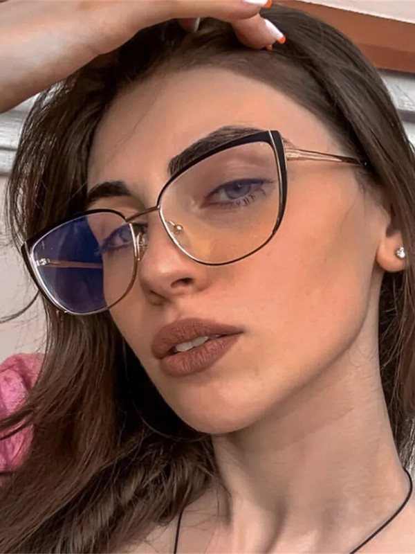Vintage Cat Eye Anti Blue Light Metal Prillid Raam Optilised Arvutiprillid Naiste Mood Cateye Prillid Prillid