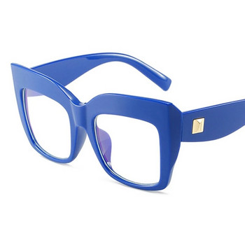 Рамка за очила Дамски големи квадратни ретро рамки Прозрачни рамки за очила за жени Луксозна марка компютърни очила
