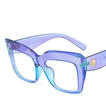 Рамка за очила Дамски големи квадратни ретро рамки Прозрачни рамки за очила за жени Луксозна марка компютърни очила