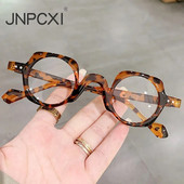 JNPCXI jaunums Retro apaļas punk brilles vīriešiem caurspīdīgas lēcas modes brilles ietvars sievietēm vintage sešstūra dekors vīriešiem