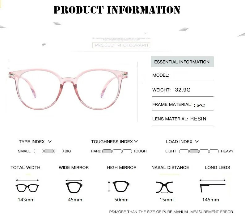 Prozirni okvir za računalne naočale 2022 Žene Muškarci Okrugle naočale za blokiranje naočala Naočale za optičke naočale