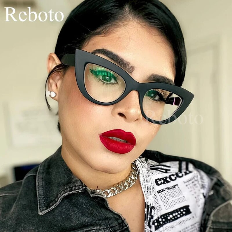 Ženske mačkaste okvire za naočale Nova moda Cateye prozirne naočale Ženske retro optičke prozirne leće Naočale za naočale Ženske