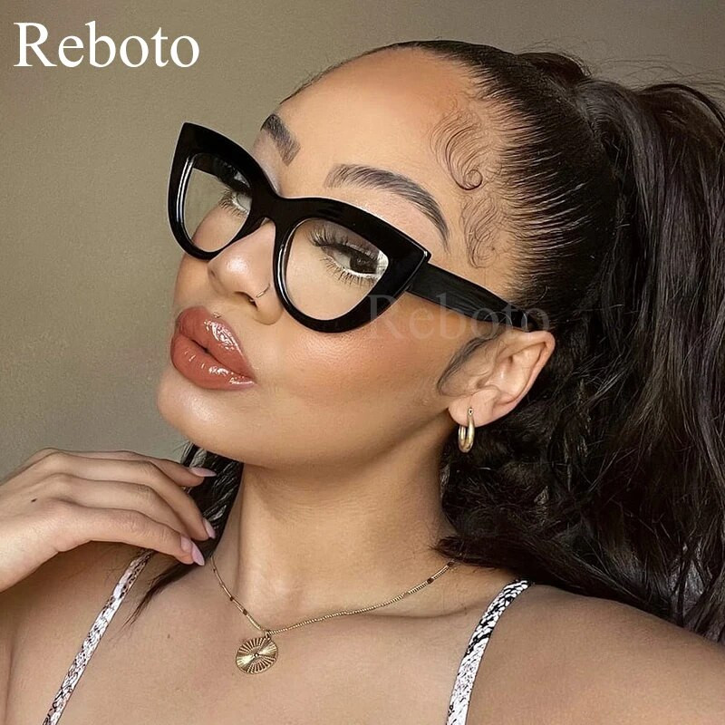 Ženske mačkaste okvire za naočale Nova moda Cateye prozirne naočale Ženske retro optičke prozirne leće Naočale za naočale Ženske
