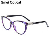 Gmei Optical Urltra-Light TR90 Cat Eye Style Moterų optinių akinių rėmeliai Optinių akinių rėmeliai Moterims Trumparegystės akiniai M1697