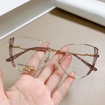 Ретро дамски очила за четене против синя светлина TR метални компютърни очила рамка градиент марков дизайн защитни очила gafas