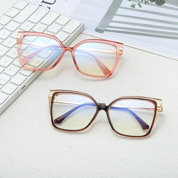 Винтидж рамки за очила за жени Последни тенденции Модни квадратни прозрачни оптични лещи Прозрачни очила против синя светлина Луксозни