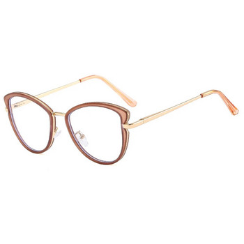 Котешко око Оптични рамки за очила за жени Дизайнерски луксозни модни метални очила Анти синя светлина Компютърно стъкло за защита на очите