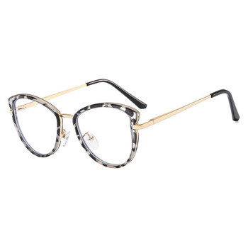 Котешко око Оптични рамки за очила за жени Дизайнерски луксозни модни метални очила Анти синя светлина Компютърно стъкло за защита на очите