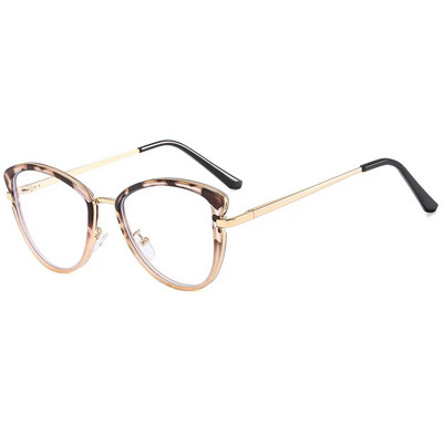 Kassisilmad Optilised prilliraamid Naistele Disainer Luksuslikud Moodsad metallist prillid Sinise valgusevastased Arvuti silmade kaitseklaasid