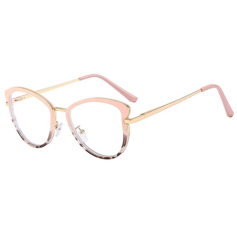 Kassisilmad Optilised prilliraamid Naistele Disainer Luksuslikud Moodsad metallist prillid Sinise valgusevastased Arvuti silmade kaitseklaasid