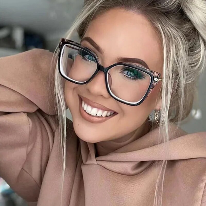 Tr90 metallist kandiline arvutiprillide raam naistele optilised prillid, sinise valguse vastased valgust blokeerivad moodsad tavalised klaasist prillid