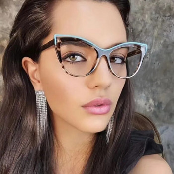 Animal Print Σκελετοί γυαλιών γυαλιών για γυναίκες Cat Eye gaming γυαλιά Blue Light Blocking Anti Radiation Protection Γυαλιά ματιών Big New