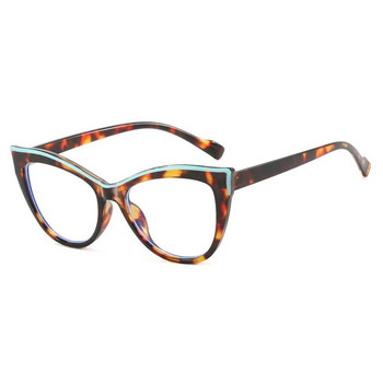 Рамки за очила с животински принт за жени Геймърски очила с котешко око, блокиращи синя светлина Защита от радиация Големи нови очила
