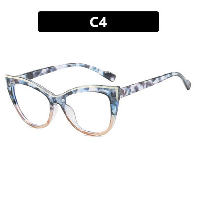 Animal Print Moteriški akinių rėmeliai Cat Eye Žaidimų akiniai Mėlyna šviesa Blokuojantys nuo Radiacijos Apsauginiai Akiniai Dideli nauji