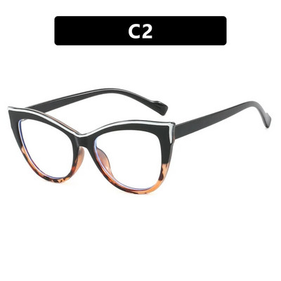 Animal Print Moteriški akinių rėmeliai Cat Eye Žaidimų akiniai Mėlyna šviesa Blokuojantys nuo Radiacijos Apsauginiai Akiniai Dideli nauji