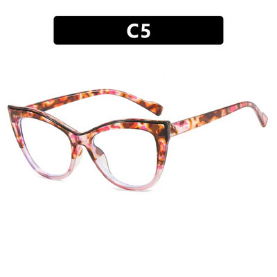 Animal Print Moteriški akinių rėmeliai Cat Eye Žaidimų akiniai Mėlyna šviesa Blokuojantys nuo Radiacijos Apsauginiai Akiniai Dideli nauji