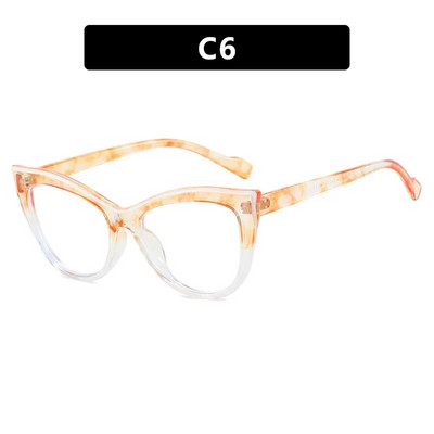 Animal Print Moteriški akinių rėmeliai Cat Eye Žaidimų akiniai Mėlyna šviesa Blokuojantys nuo Radiacijos Apsauginiai Akiniai Dideli nauji