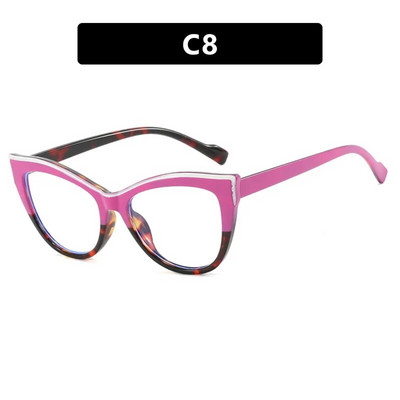 Animal Print Moteriški akinių rėmeliai Cat Eye Žaidimų akiniai Mėlyna šviesa Blokuojantys nuo Radiacijos Apsauginiai Akiniai Dideli nauji