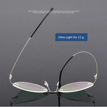 Γυναικείο πλαίσιο γυαλιών από κράμα τιτανίου χωρίς περιθώριο, σκελετοί γυαλιών γυαλιών για γυναικεία εξαιρετικά ελαφριά γάτα, συνταγογραφούμενα Presbyopia Myopia Optical