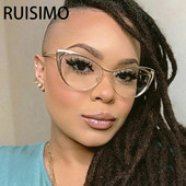 Modni metalni okvir za naočale protiv plave svjetlosti 2023 Personality Cat Eye Flat Mirror Ženske plave naočale s trendom blokiranja