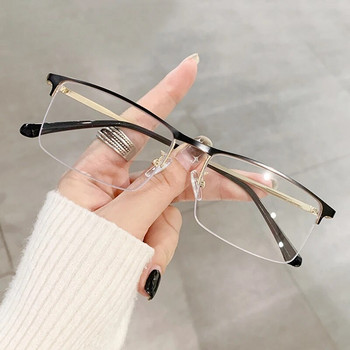Дамски дизайнерски очила Унисекс очила за вежди Мъжки правоъгълни рамки за очила Полубез рамки Компютърни очила Анти синя светлина