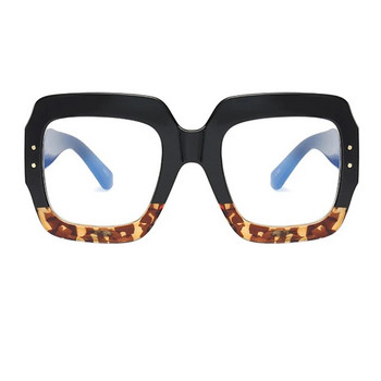Голяма рамка за очила против синя светлина Дамска модна луксозна марка Квадратна голяма рамка Прозрачни лещи Реколта
