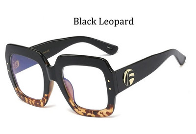 Anti mėlynos šviesos negabaritinių akinių rėmeliai moteriški madingi prabangūs prekės ženklo kvadratiniai dideli rėmeliai skaidraus lęšio permatomi vintažiniai akiniai