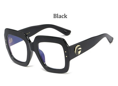 Anti mėlynos šviesos negabaritinių akinių rėmeliai moteriški madingi prabangūs prekės ženklo kvadratiniai dideli rėmeliai skaidraus lęšio permatomi vintažiniai akiniai