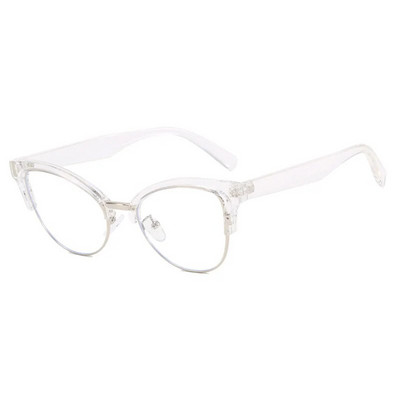 2023 Fashion Cat Eye Tavalised prillid naistele Arvutiraamiga prillid peokrillid Metallist poolraamiga prillid Läbipaistvad prillid