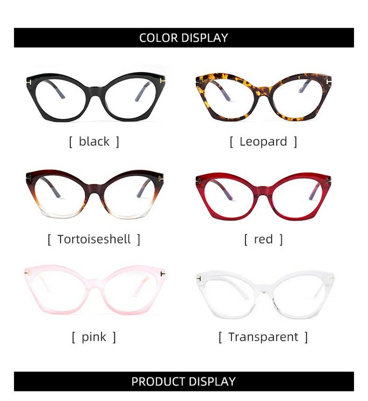 Kaķa acs Kvadrāts Pretzils Gaiši Brilles Mode Caurspīdīgas Brilles Melni Rāmji Vīrieši Sievietēm Retro optiskais Briļļu dators