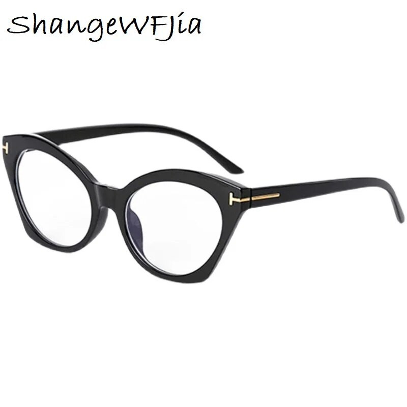 Kaķa acs Kvadrāts Pretzils Gaiši Brilles Mode Caurspīdīgas Brilles Melni Rāmji Vīrieši Sievietēm Retro optiskais Briļļu dators