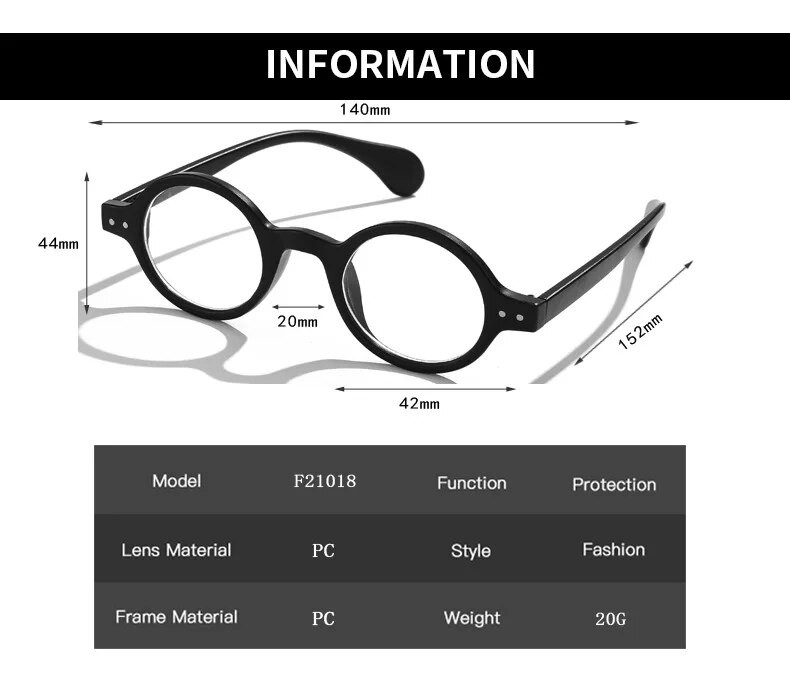 Ochelari Mici Rotunzi Anti Albastru Bărbați Femei Ochelari de protecție Rotunzi Transparenti Ochelari de vedere Brand Design Vintage Frame