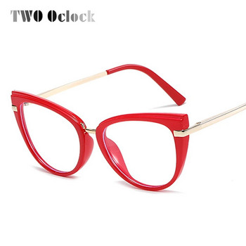 Модерни дамски очила с рамка Компютърни очила Анти синя светлина Покритие очила Червени 0 диоптъра Миопия oculos grau feminino